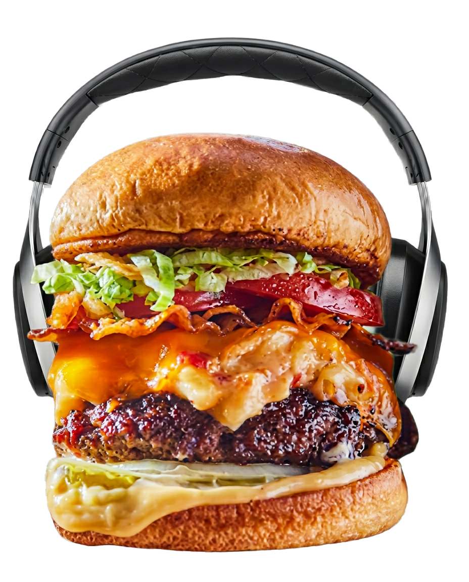 burger with headset